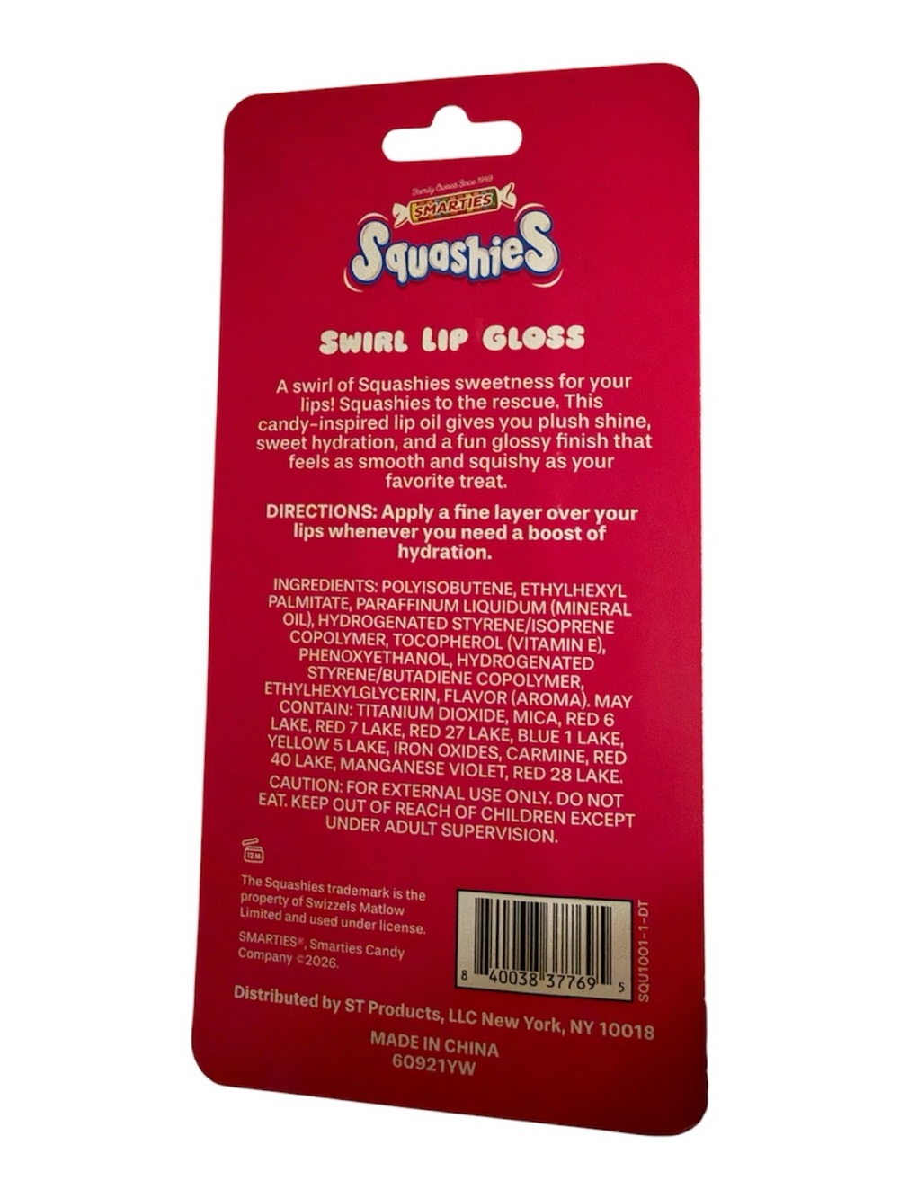 Smarties Squashies Swirl Lip Gloss Raspberry n’ Cream - Picture 2 of 2